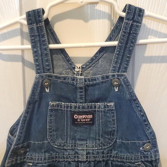 OshKosh B'gosh Denim Blue Overalls Baby Girl Size 18 Months - Picture 4 of 8